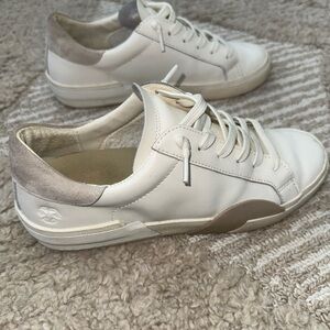 Dolce Vita Women's Zina Low Top Leather Sneakers White Gray Size 7